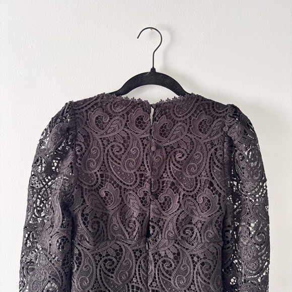 Maeve NWT Embroidered Lace Bell Sleeve Mini Dress Button Back Anthropologie - Picture 6 of 7